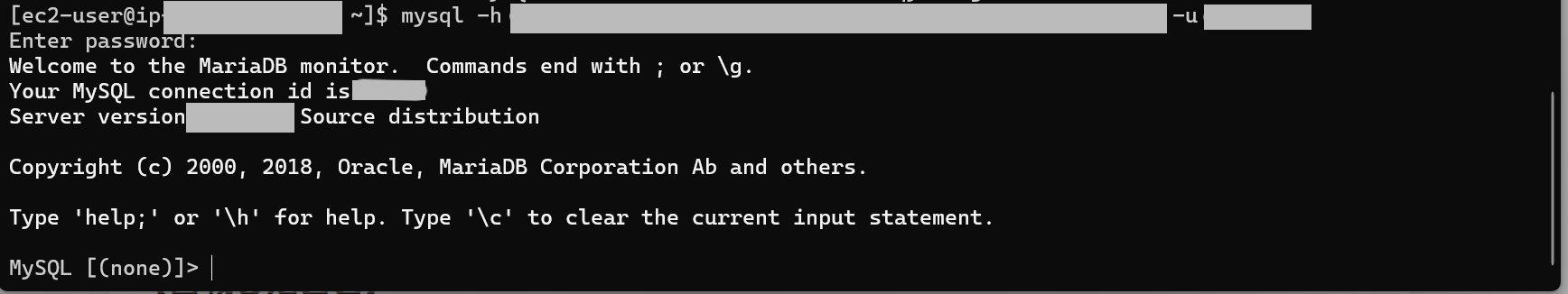 EC2インスタンスからRDSインスタンスへの接続